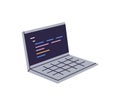 Laptop screen with code, script, software engineering.