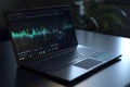laptop on the screen data visualization on a laptop screen, AI Generative Royalty Free Stock Photo