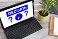 Decision concept on a laptop Royalty Free Stock Photo