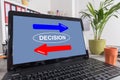 Decision concept on a laptop Royalty Free Stock Photo