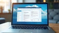 A laptop screen displaying a cloud-based document editing platform, representing online collaboration, teamwork, and productivity