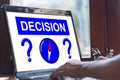 Decision concept on a laptop screen Royalty Free Stock Photo