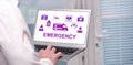 Emergency concept on a laptop screen Royalty Free Stock Photo