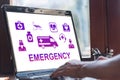 Emergency concept on a laptop screen Royalty Free Stock Photo