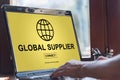 Global supplier concept on a laptop screen Royalty Free Stock Photo