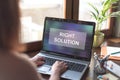 Right solution concept on a laptop screen Royalty Free Stock Photo