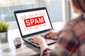 Spam concept on a laptop screen Royalty Free Stock Photo