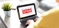 Spam concept on a laptop screen Royalty Free Stock Photo