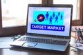 Target market concept on a laptop screen Royalty Free Stock Photo