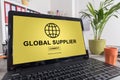 Global supplier concept on a laptop Royalty Free Stock Photo