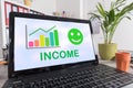 Income growth concept on a laptop Royalty Free Stock Photo