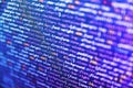 Laptop screen show abstract computer programming code script. Abstract computer script source code. Programming Javascript on Royalty Free Stock Photo