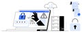 Digital Security Concept with Key Handover, Cloud, and Secure Files