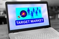 Target market concept on a laptop Royalty Free Stock Photo