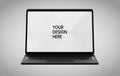 Laptop screen on white background mock up. computer modern screen design. mock up isolated on gray background PSD. Save with