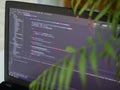 Laptop screen with written java code. java developer.