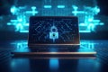 Laptop Security Concept, Generative AI Royalty Free Stock Photo