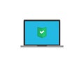 Laptop security vector icon - notebook pc security lock icon for web, app, software