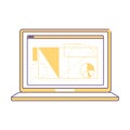 Laptop semi flat color vector element Royalty Free Stock Photo