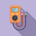 Laptop service multimeter icon flat vector. Data system