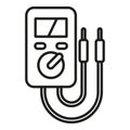 Laptop service multimeter icon outline vector. Data system