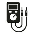 Laptop service multimeter icon simple vector. Data system