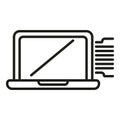 Laptop service tool mobile icon outline vector. Tool hand mobile