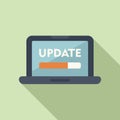 Laptop service update icon flat vector. Button tool