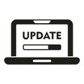 Laptop service update icon simple vector. Button tool