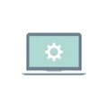 Laptop with Settings Gear Icon Royalty Free Stock Photo
