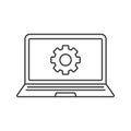 Laptop settings linear icon