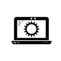 Laptop settings vector icon