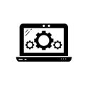 Laptop settings vector icon