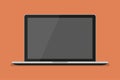 Laptop with shadow in a flat design. Vector illustration Royalty Free Stock Photo