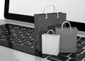 Laptop and shopping pags Royalty Free Stock Photo
