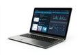 Sleek laptop shining with data insights and analytics on screen. Modern design and user-friendly interface make data Royalty Free Stock Photo