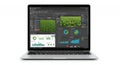 Laptop Displaying Agricultural Analytics Dashboard with Crop Imagery and Data Visualization on White Background for Royalty Free Stock Photo