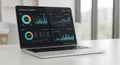 Laptop Showing E-Commerce Analytics Dashboard Royalty Free Stock Photo