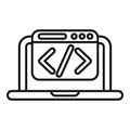 Laptop showing html code on screen for web development Royalty Free Stock Photo