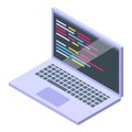 Laptop showing programming code on screen for software development Royalty Free Stock Photo