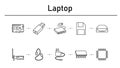 Laptop simple concept icons set