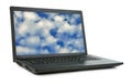 Laptop with sky isolated. Royalty Free Stock Photo