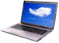 Laptop with sky wallpapers Royalty Free Stock Photo