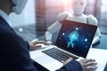 Laptop or Smartphone With ChatGPT Chat Bot AI generated