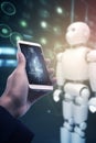 Laptop or Smartphone With ChatGPT Chat Bot AI generated