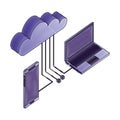 laptop smartphone cloud computing connection network data Royalty Free Stock Photo