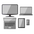 Laptop, smartphone and notebook vector icons Royalty Free Stock Photo