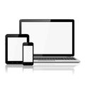 Laptop, smartphone and tablet mockup Royalty Free Stock Photo