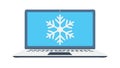 Laptop with Snowflake Icon, for Cold Environment Tech. vector design Generative AI Royalty Free Stock Photo