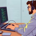 On a laptop, a software programmer types code chatgpt Illustration